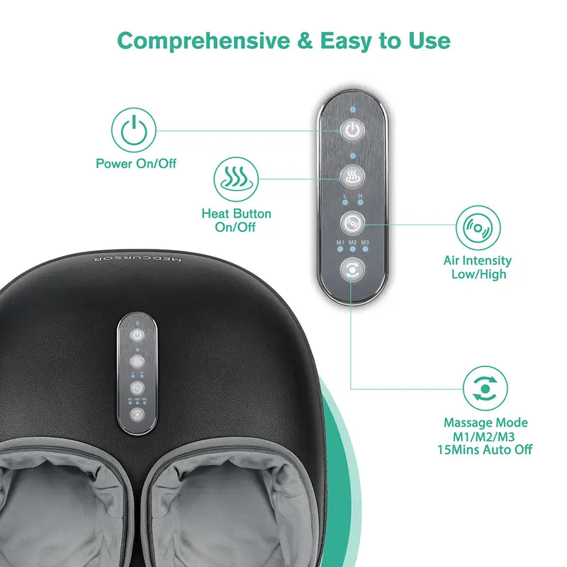 Foot Massager with Heat, Deep Kneading Massage Machine, Delivers Relief for Tired Muscles and Plantar